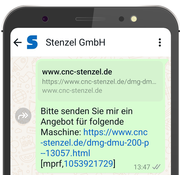 Gebrauchtmaschine anfragen per WhatsApp